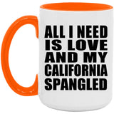 All I Need Is Love And My California Spangled - 15oz Accent Mug Orange