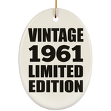 63rd Birthday Vintage 1961 Limited Edition - Oval Ornament