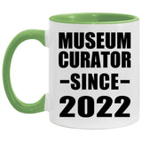 Museum Curator Since 2022 - 11oz Accent Mug Green