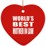 World's Best Mother In Law - Heart Ornament