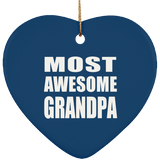 Most Awesome Grandpa - Heart Ornament