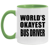 World's Okayest Bus Driver - 11oz Accent Mug Green