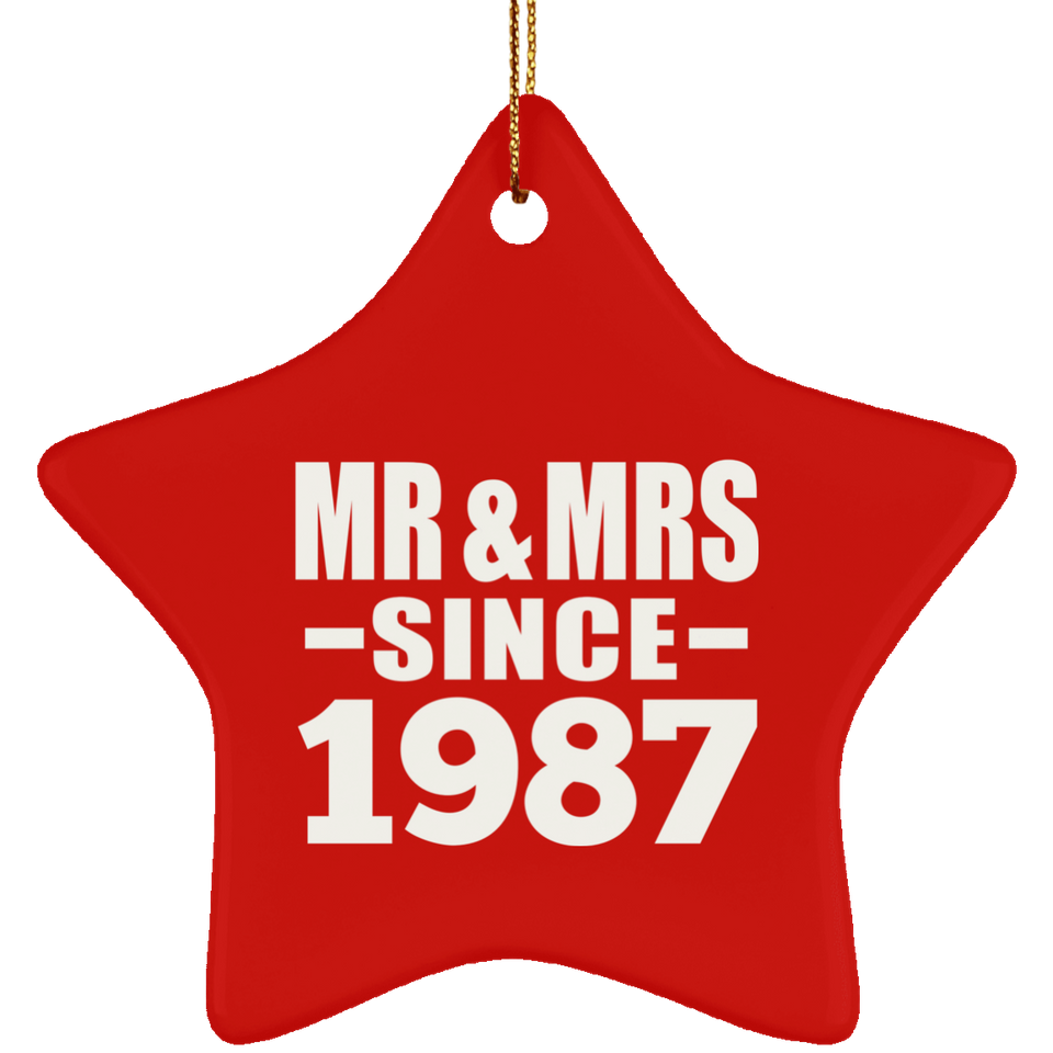 37th Anniversary Mr & Mrs Since 1987 - Star Ornament
