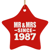 37th Anniversary Mr & Mrs Since 1987 - Star Ornament