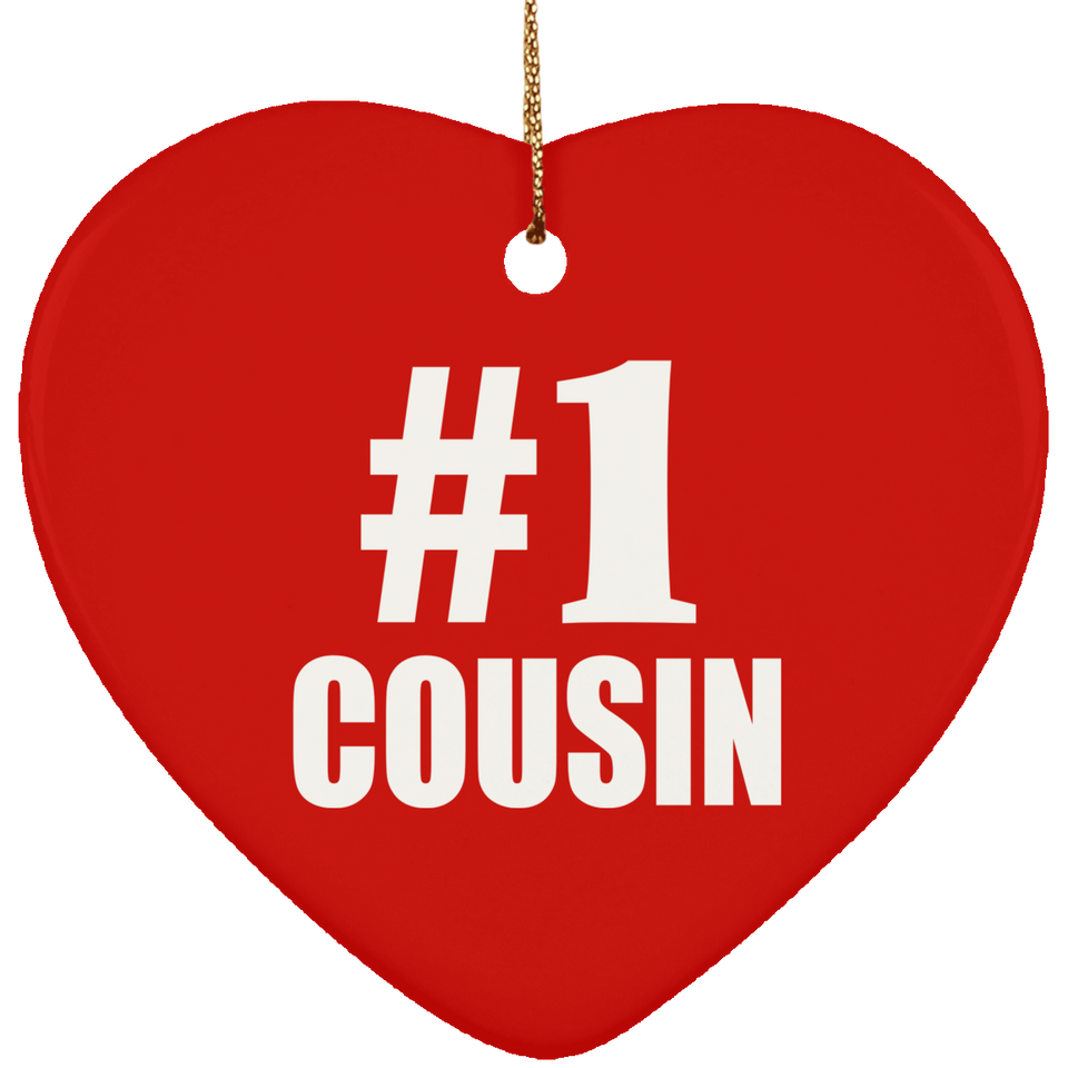 Number One #1 Cousin - Heart Ornament