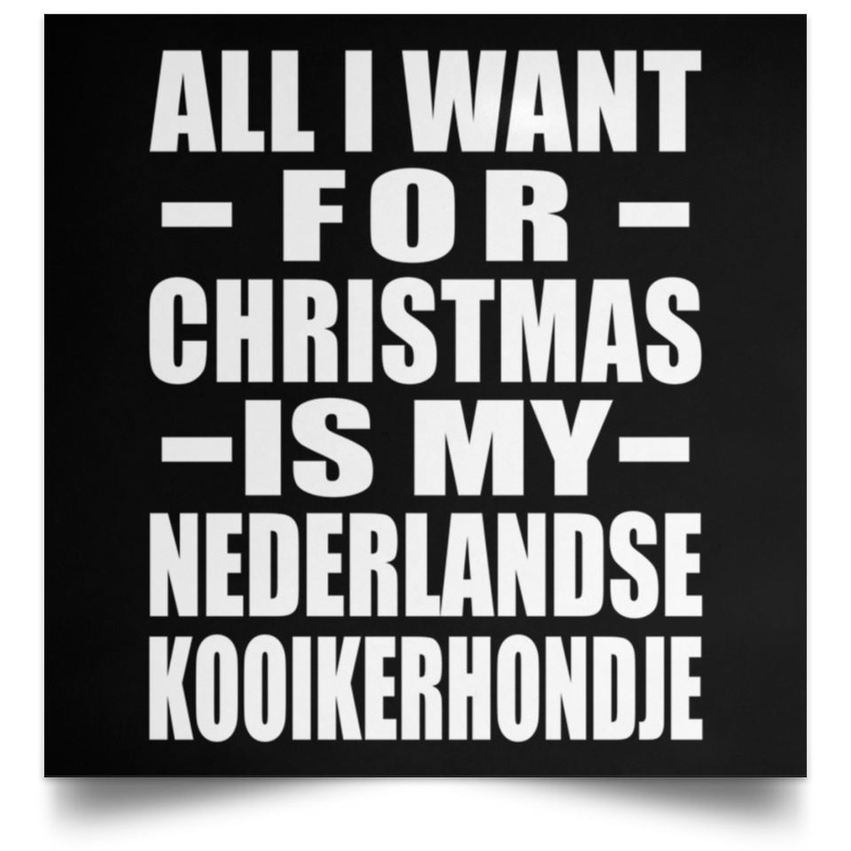All I Want For Christmas Is My Nederlandse Kooikerhondje - Poster Square
