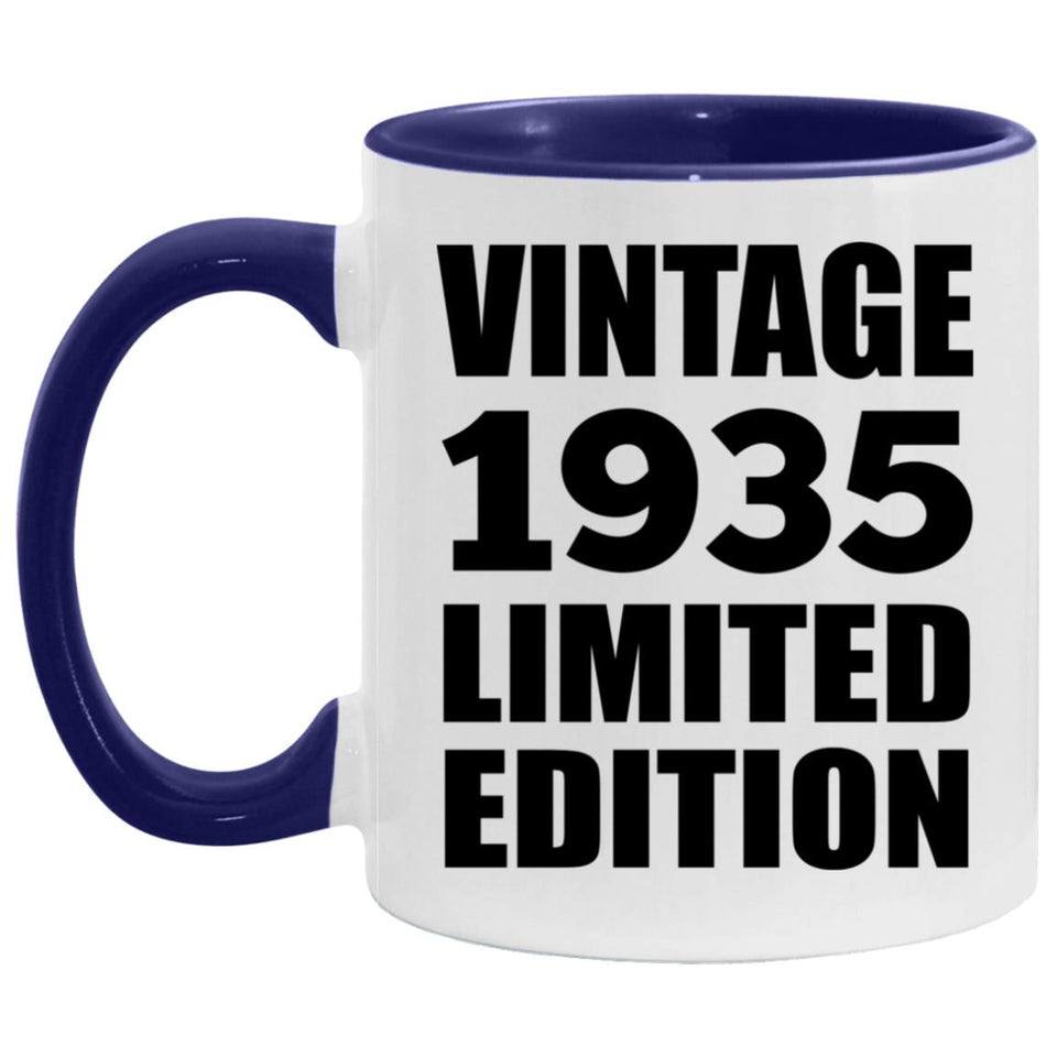 89th Birthday Vintage 1935 Limited Edition - 11oz Accent Mug Purple