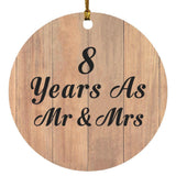 8 Years As Mr & Mrs - Circle Ornament C