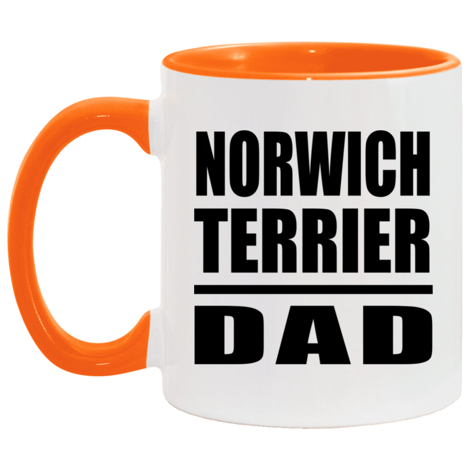 Norwich Terrier Dad - 11oz Accent Mug Orange