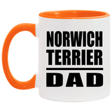Norwich Terrier Dad - 11oz Accent Mug Orange