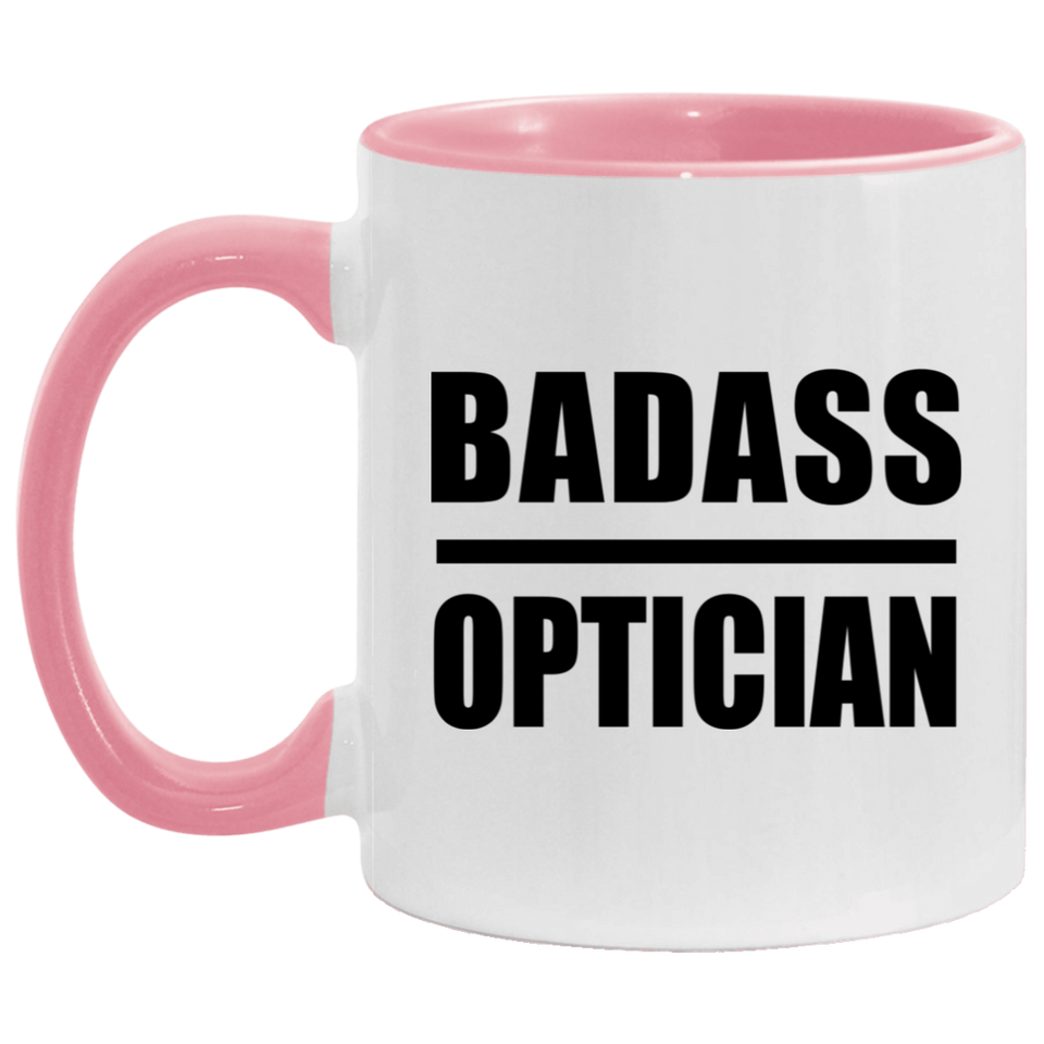 Badass Optician - 11oz Accent Mug Pink