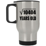 102nd Birthday Square Root of 10404 Years Old - Silver Travel Mug