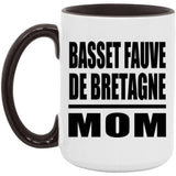 Basset Fauve De Bretagne Mom - 15oz Accent Mug Black