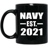 Navy Established EST. 2021 - 11oz Coffee Mug Black