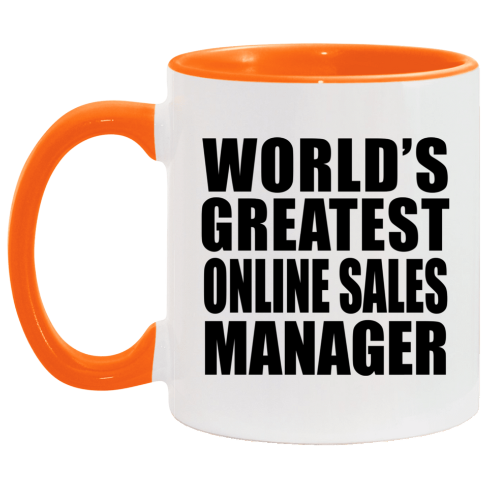 World's Greatest Online Sales Manager - 11oz Accent Mug Orange