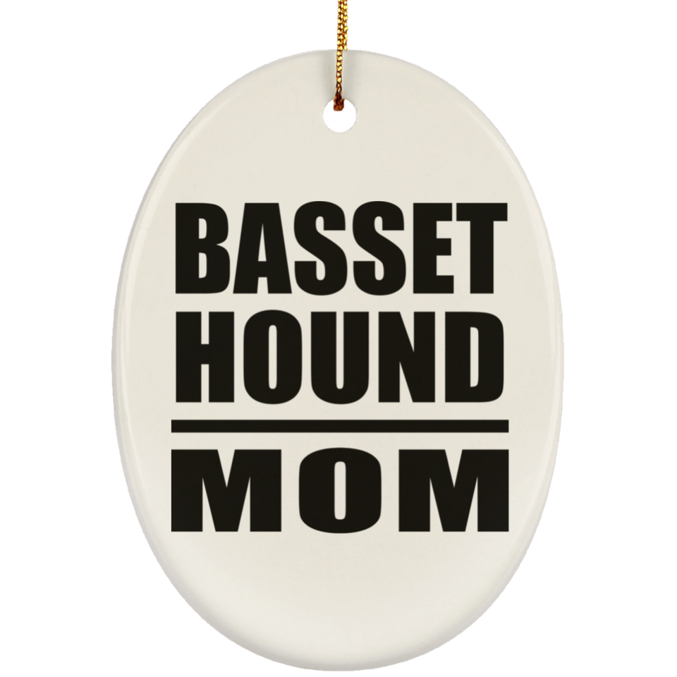 Basset Hound Mom - Oval Ornament