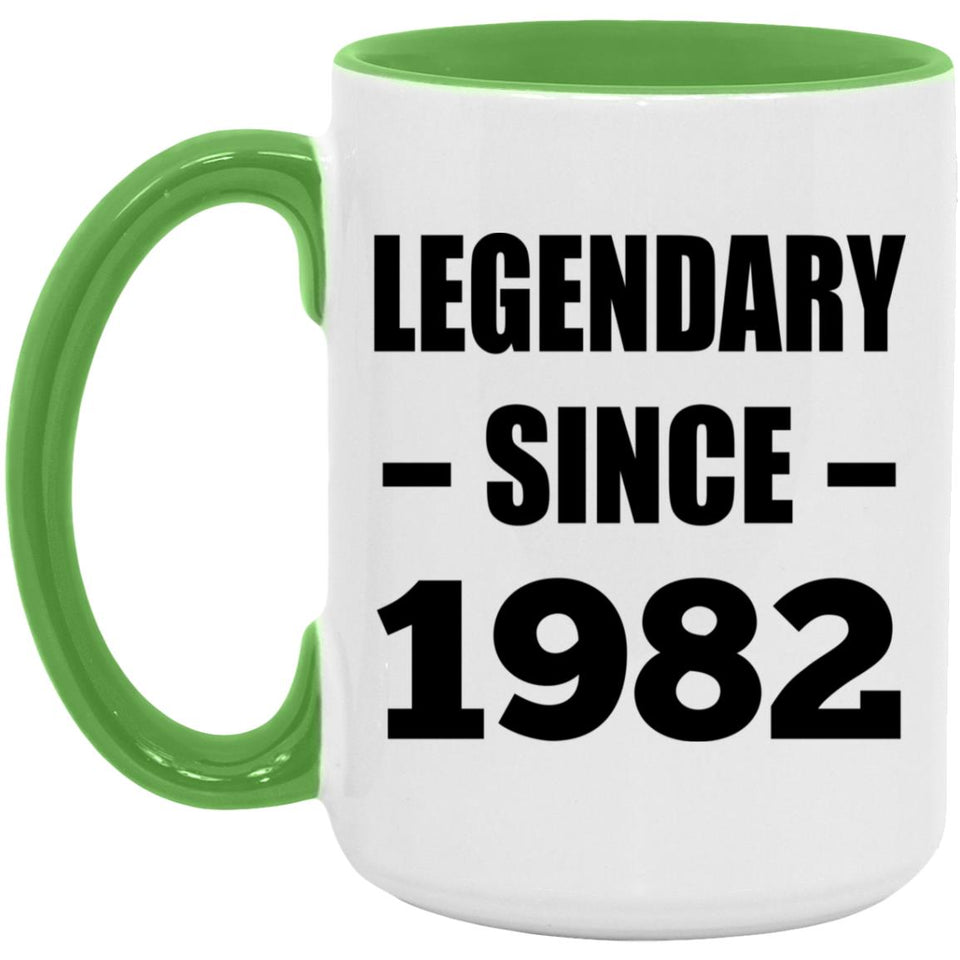 42nd Birthday Legendary Since 1982 - 15oz Accent Mug Green