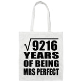 96th Anniversary Square Root of 9216 Years of Mrs Perfect - Tote Bag White