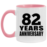 82nd Anniversary 82 Years - 11oz Accent Mug Pink