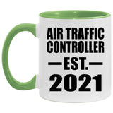 Air Traffic Controller Established EST. 2021 - 11oz Accent Mug Green