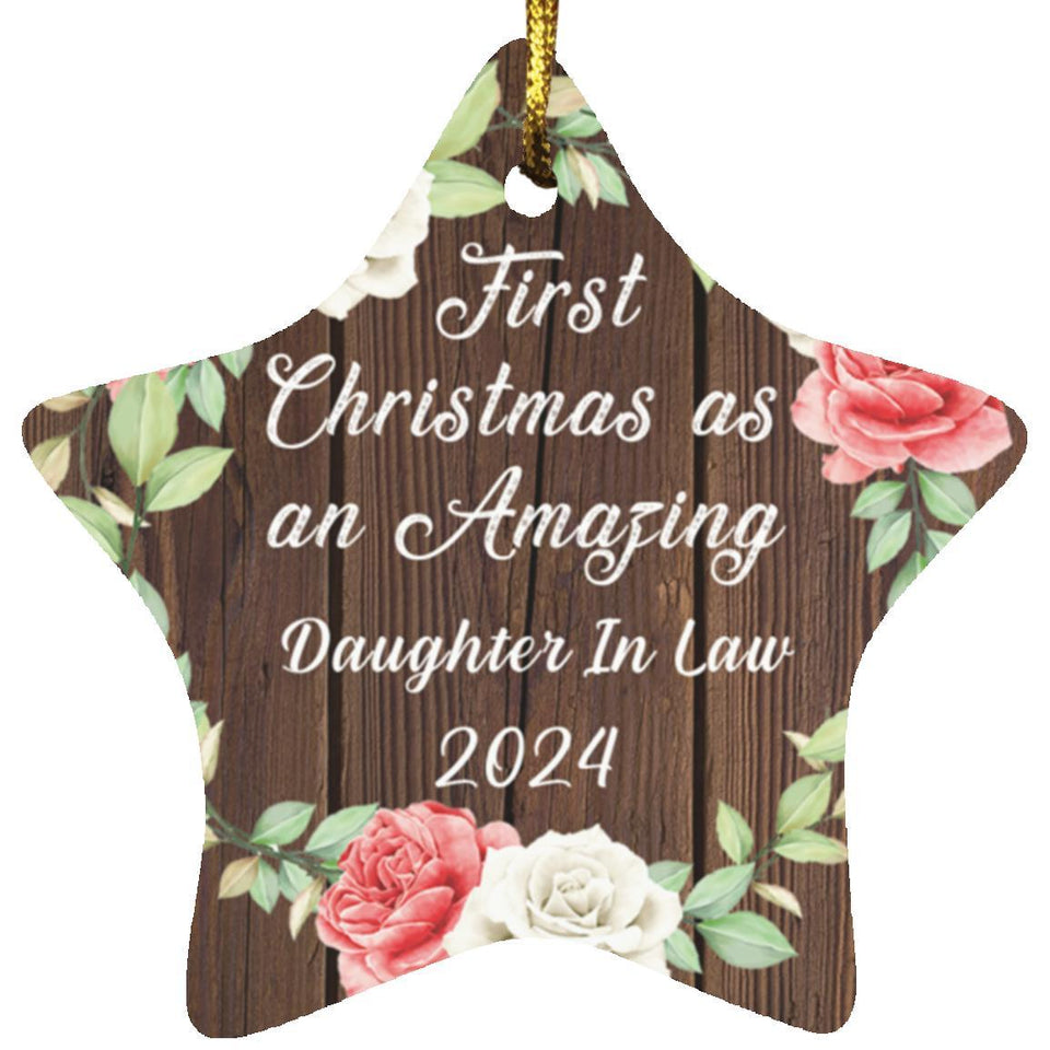 First Christmas As an Amazing Daughter In Law 2024 - Star Ornament A