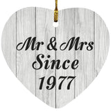 47th Anniversary Mr & Mrs Since 1977 - Heart Ornament F