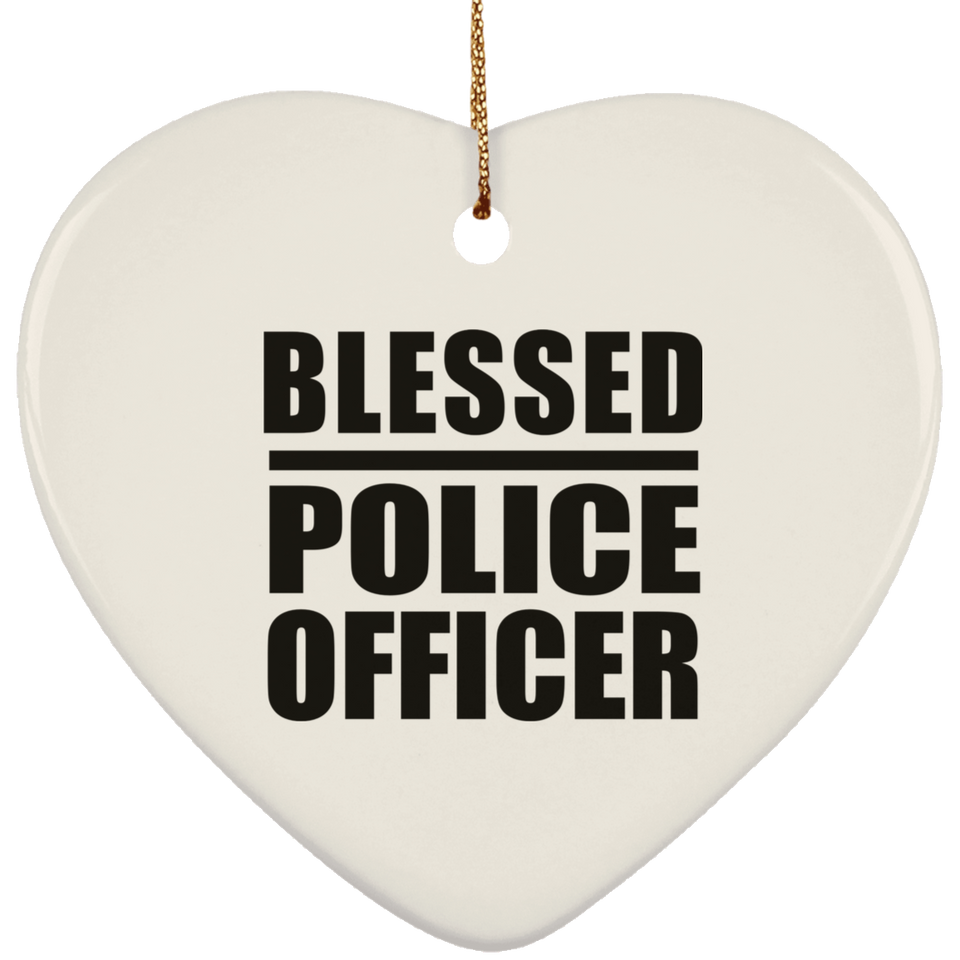 Blessed Police Officer - Heart Ornament