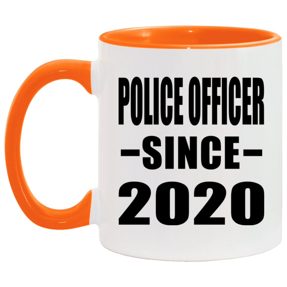 Police Officer Since 2020 - 11oz Accent Mug Orange