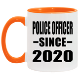 Police Officer Since 2020 - 11oz Accent Mug Orange