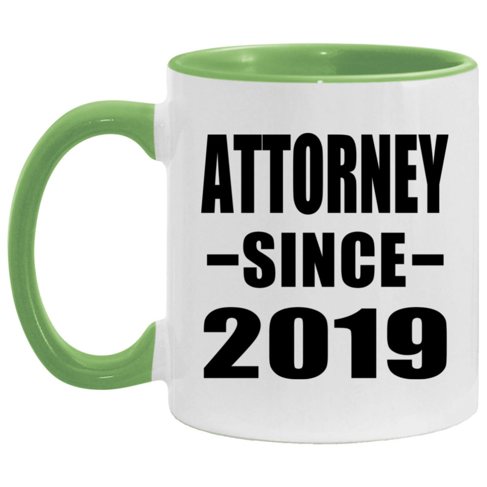 Attorney Since 2019 - 11oz Accent Mug Green