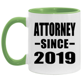 Attorney Since 2019 - 11oz Accent Mug Green