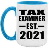 Tax Examiner Established EST. 2021 - 15oz Accent Mug Blue