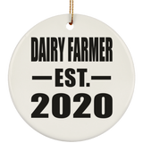 Dairy Farmer Established EST. 2020 - Circle Ornament
