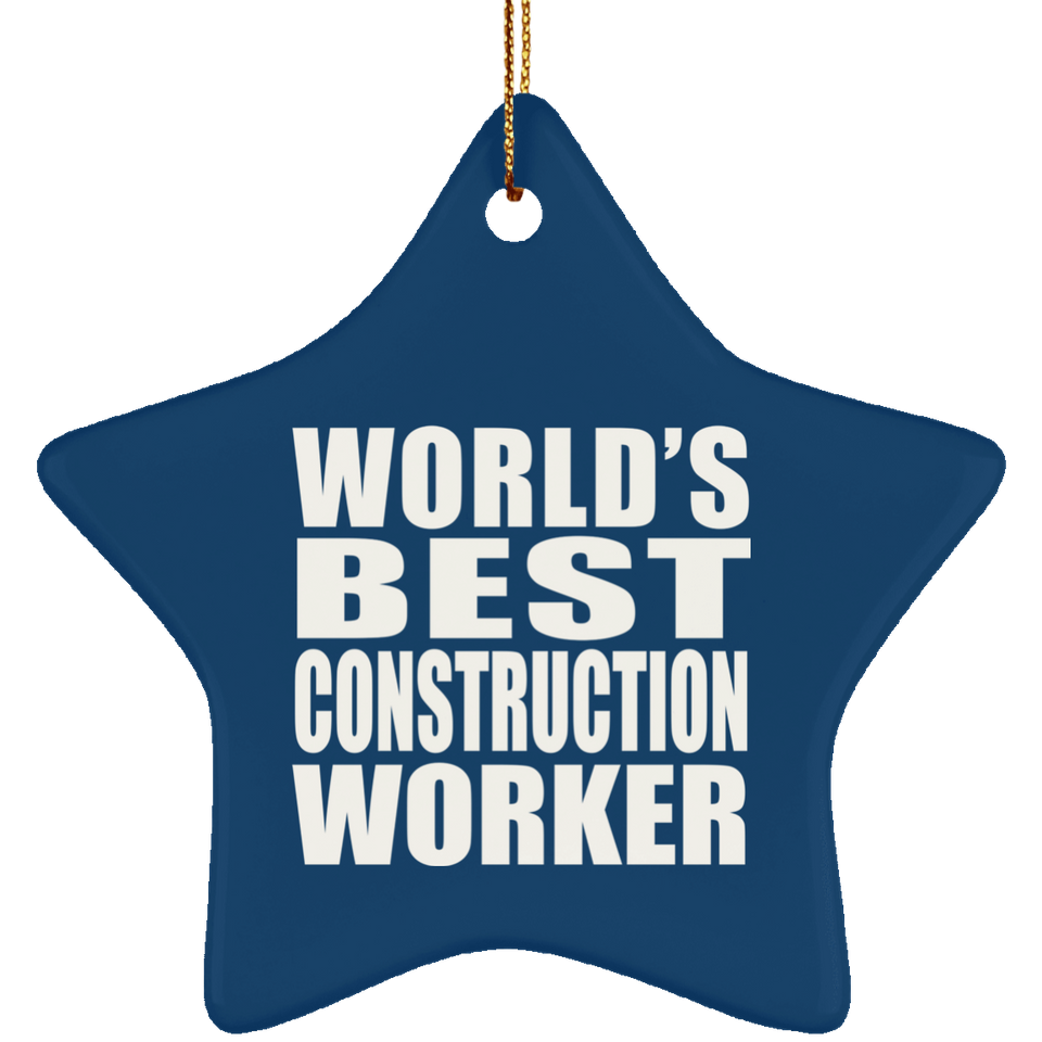 World's Best Construction Worker - Star Ornament