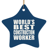World's Best Construction Worker - Star Ornament