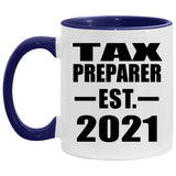 Tax Preparer Established Est. 2021 - 11oz Accent Mug Purple
