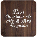 First Christmas As Mr & Mrs Ferguson - Drink Coaster D