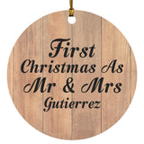 First Christmas As Mr & Mrs Gutierrez - Circle Ornament C