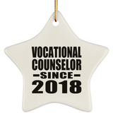 Vocational Counselor Since 2018 - Star Ornament