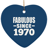 54th Birthday Fabulous Since 1970 - Heart Ornament