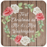 First Christmas As Mr & Mrs Washington - Drink Coaster B