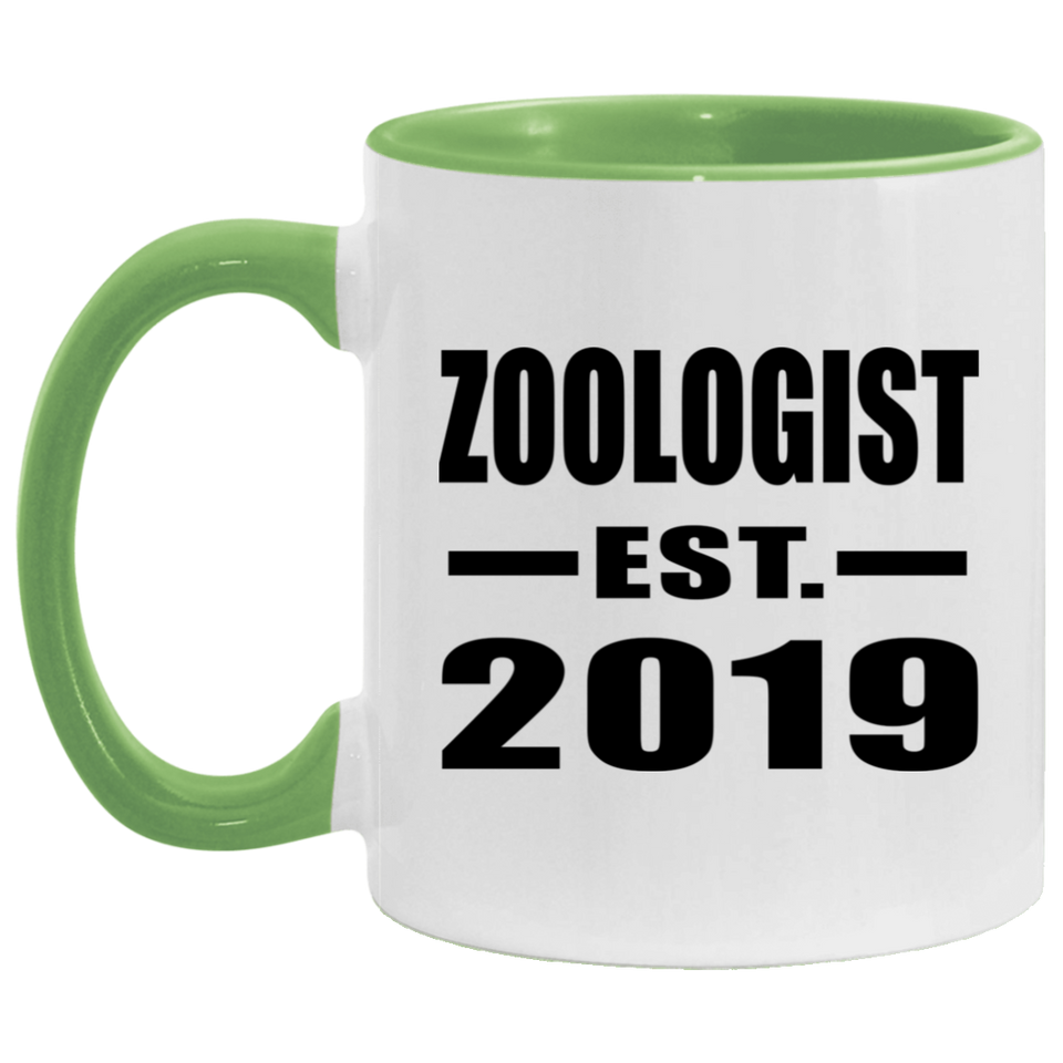 Zoologist Established EST. 2019 - 11oz Accent Mug Green