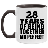 28th Anniversary 28 Years Of Being Mr Perfect - 11oz Accent Mug Black