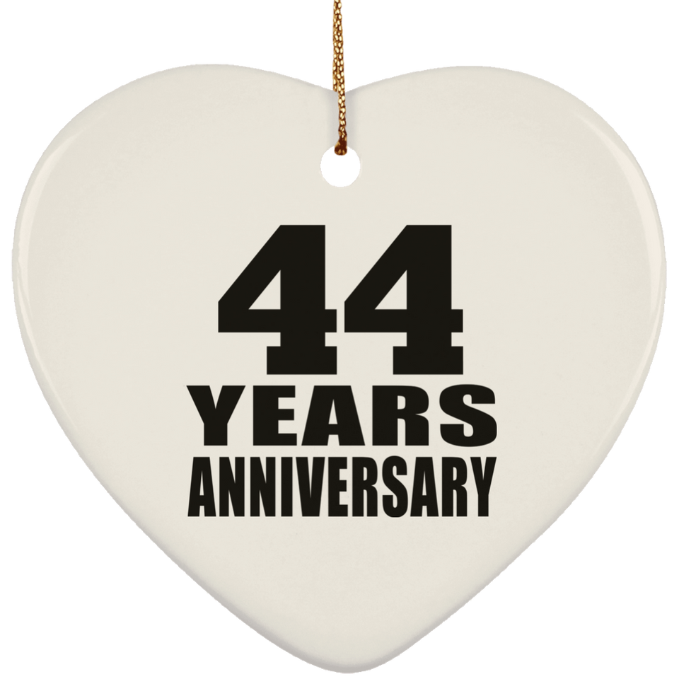 44th Anniversary 44 Years - Heart Ornament