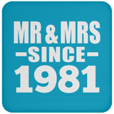 43rd Anniversary Mr & Mrs Since 1981 - Drink Coaster
