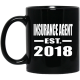 Insurance Agent Established EST. 2018 - 11 Oz Coffee Mug Black