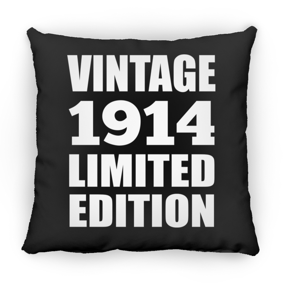 110th Birthday Vintage 1914 Limited Edition - Throw Pillow Black