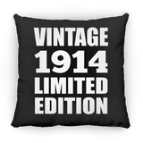 110th Birthday Vintage 1914 Limited Edition - Throw Pillow Black