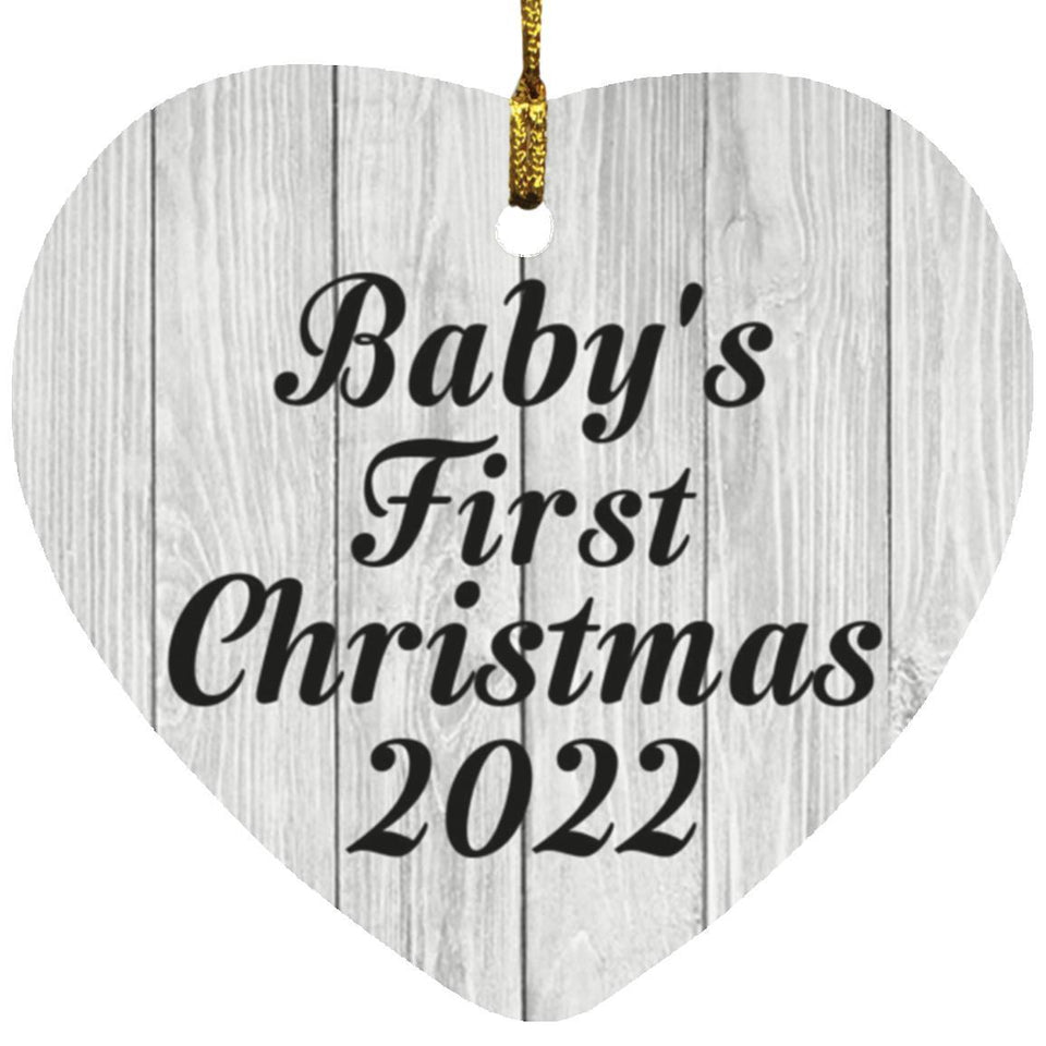 Baby's First Christmas 2022 - Heart Ornament F
