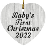 Baby's First Christmas 2022 - Heart Ornament F